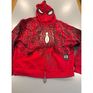 Civil Regime Marvel Spider-Man Full Zip Mask Hoodie Red XL New